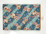 Japanese Fabric Card Holder Vtg Ball Ribbon Blue Pink Gold Cherry Blossom KB93