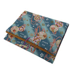 Japanese Fabric Card Holder Vtg Ball Ribbon Blue Pink Gold Cherry Blossom KB93