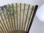 Japanese Fabric Folding Fan Sensu Vtg Bamboo Frame Floral Dragonfly Brown 5D3
