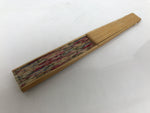 Japanese Fabric Folding Fan Sensu Vtg Bamboo Frame Floral Medley Roses 4D920
