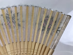 Japanese Fabric Folding Fan Sensu Vtg Bamboo Frame Roses Pastel Pink Bara 5D20