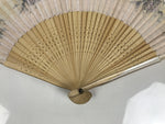 Japanese Fabric Folding Fan Sensu Vtg Bamboo Frame Roses Pastel Pink Bara 5D20