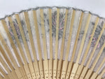 Japanese Fabric Folding Fan Sensu Vtg Bamboo Frame Roses Pastel Pink Bara 5D20