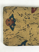 Japanese Fabric Wallet Pouch Vtg Coin Purse Gamaguchi Clasp Resting People KB96