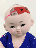 Japanese Festival Child Clay Statue Doll Vtg Hakata Ningyo Happi Kimono PX790