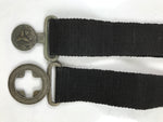 Japanese Firefighter Casual Uniform Belt Vtg Fire Brigade Metal Crest Black MK22