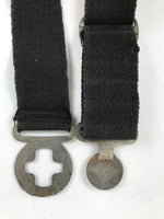 Japanese Firefighter Casual Uniform Belt Vtg Fire Brigade Metal Crest Black MK23