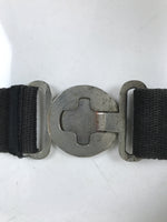 Japanese Firefighter Casual Uniform Belt Vtg Fire Brigade Metal Crest Black MK23
