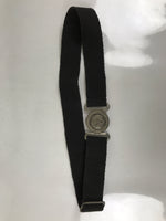 Japanese Firefighter Casual Uniform Belt Vtg Fire Brigade Metal Crest Black MK24