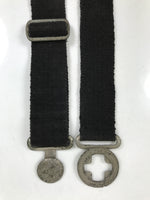 Japanese Firefighter Casual Uniform Belt Vtg Fire Brigade Metal Crest Black MK24