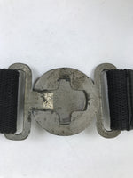 Japanese Firefighter Casual Uniform Belt Vtg Fire Brigade Metal Crest Black MK24