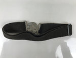 Japanese Firefighter Casual Uniform Belt Vtg Fire Brigade Metal Crest Black MK25