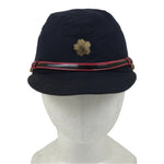 Japanese Firefighter Uniform Hat Vtg Fire Brigade Cap Blue Metal Sakura Pin MK11