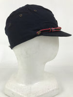 Japanese Firefighter Uniform Hat Vtg Fire Brigade Cap Blue Metal Sakura Pin MK13