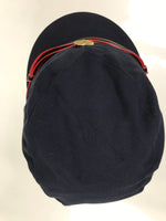 Japanese Firefighter Uniform Hat Vtg Fire Brigade Cap Blue Metal Sakura Pin MK14