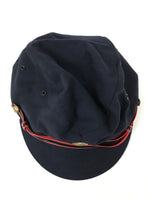 Japanese Firefighter Uniform Hat Vtg Fire Brigade Cap Blue Metal Sakura Pin MK14