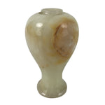 Japanese Flower Arrangement Vase Vtg Stone Kabin White Brown Round FK163