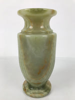 Japanese Flower Arrangement Vase Vtg Stone Onyx Kabin Green Brown Boxed PX801