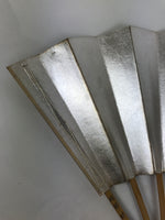 Japanese Folding Fan Maisen Sensu Vtg Bamboo Frame Gold Foil Red Mon Crest 4D893