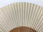 Japanese Folding Fan Sensu Vtg Bamboo Frame 4 Seasons Flowers Color Pink 4D943