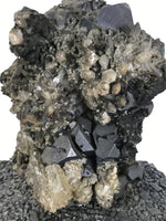 Japanese Galena Quartz Crystal Viewing Stone Zen Buddhist Suiseki Statue JK851