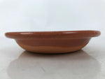Japanese Glazed Clay Terracotta Small Plate Kozara Vtg Serving Dish Orange Y389