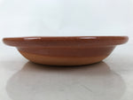 Japanese Glazed Clay Terracotta Small Plate Kozara Vtg Serving Dish Orange Y389