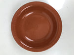 Japanese Glazed Clay Terracotta Small Plate Kozara Vtg Serving Dish Orange Y389