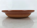 Japanese Glazed Clay Terracotta Small Plate Kozara Vtg Serving Dish Orange Y390