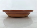 Japanese Glazed Clay Terracotta Small Plate Kozara Vtg Serving Dish Orange Y390