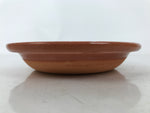 Japanese Glazed Clay Terracotta Small Plate Kozara Vtg Serving Dish Orange Y390