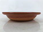Japanese Glazed Clay Terracotta Small Plate Kozara Vtg Serving Dish Orange Y391