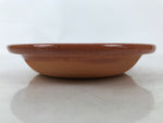 Japanese Glazed Clay Terracotta Small Plate Kozara Vtg Serving Dish Orange Y391