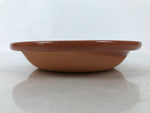 Japanese Glazed Clay Terracotta Small Plate Kozara Vtg Serving Dish Orange Y391