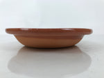Japanese Glazed Clay Terracotta Small Plate Kozara Vtg Serving Dish Orange Y392