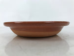 Japanese Glazed Clay Terracotta Small Plate Kozara Vtg Serving Dish Orange Y393