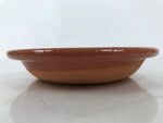 Japanese Glazed Clay Terracotta Small Plate Kozara Vtg Serving Dish Orange Y393