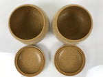 Japanese Go Stone Goishi Game Pieces Set Vtg Igo Brown Resin Bowls Glass GO102