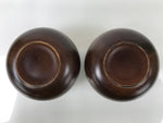 Japanese Go Stone Goishi Game Pieces Set Vtg Igo Brown Resin Bowls Shell GO97