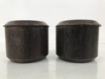 Japanese Go Stone Goishi Game Pieces Set Vtg Igo Brown Wood Bowls Shell GO101
