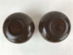 Japanese Go Stone Goishi Game Pieces Vtg Igo Brown Wooden Bowls Glass GO91