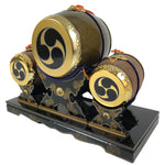 Japanese Gogatsu Ningyo Taiko Drum Display Vtg Lacquered Stand Boys' Day ID646