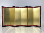 Japanese Gold Hina Doll Display Folding Screen Byobu Panel Vtg Furniture ID619