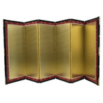 Japanese Gold Hina Doll Display Folding Screen Byobu Panel Vtg Furniture ID619