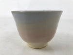 Japanese Hagi Ware Ceramic Yunomi Teacup Vtg Pottery Pink Gray Yakimono TC555