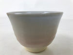Japanese Hagi Ware Ceramic Yunomi Teacup Vtg Pottery Pink Gray Yakimono TC555