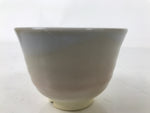 Japanese Hagi Ware Ceramic Yunomi Teacup Vtg Pottery Pink Gray Yakimono TC556