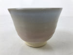 Japanese Hagi Ware Ceramic Yunomi Teacup Vtg Pottery Pink Gray Yakimono TC557