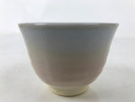 Japanese Hagi Ware Ceramic Yunomi Teacup Vtg Pottery Pink Gray Yakimono TC558