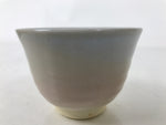 Japanese Hagi Ware Ceramic Yunomi Teacup Vtg Pottery Pink Gray Yakimono TC558